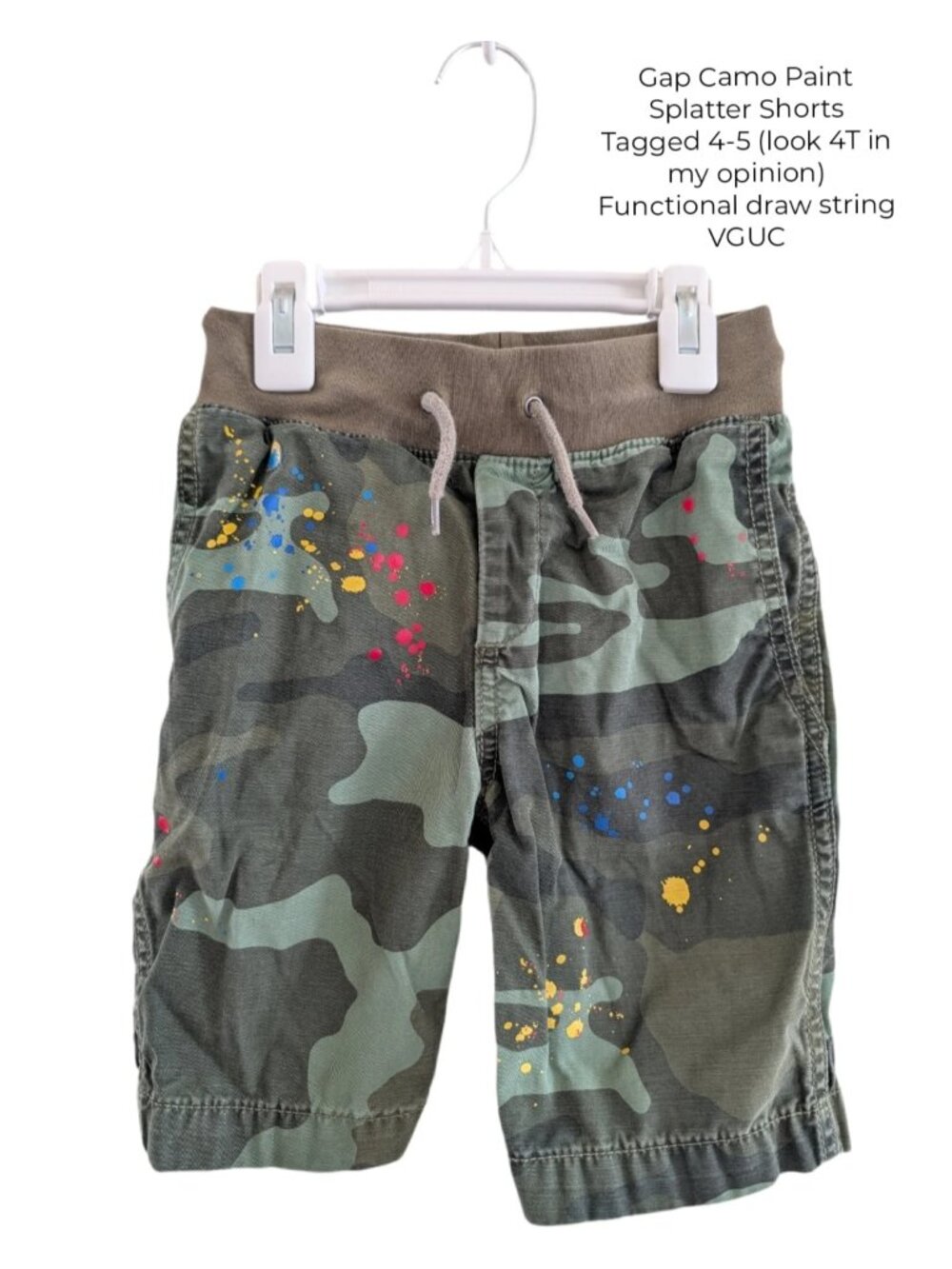 Gap Camo Paint Splatter Shorts 4T